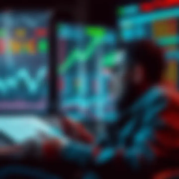 A person reviewing financial charts and reports, highlighting trends and market opinions