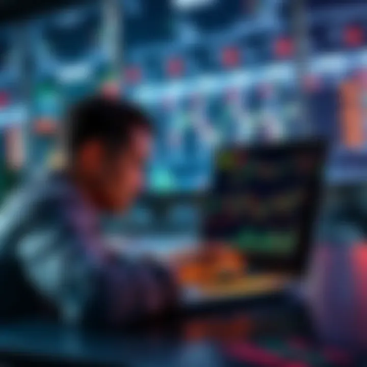 A person looking at stock market charts on a laptop, pondering investment decisions during a market dip.