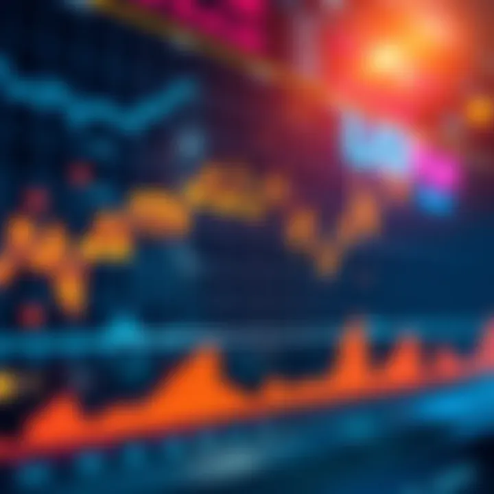 Graph showing market cycles with upward trends and institutional investment icons