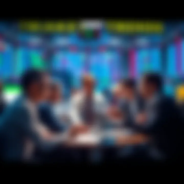 Traders sharing strategies and ideas during a market trends discussion