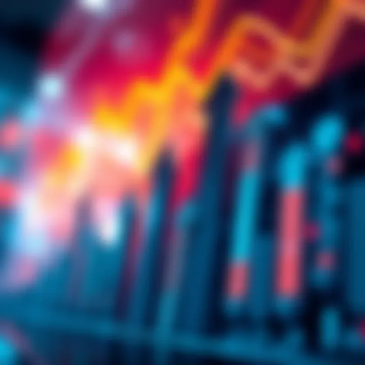 A visual representation of market trends and predictions for 2025 with upward arrows and investment symbols
