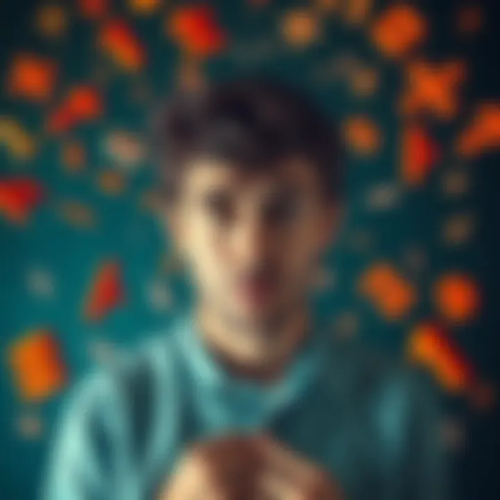 A confused person surrounded by floating math symbols and equations, showing frustration with incorrect calculations.