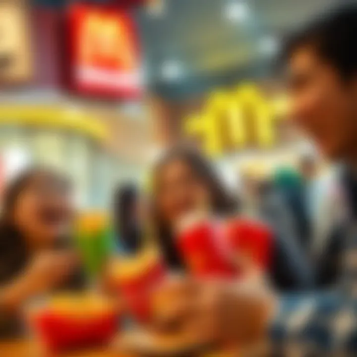 McDonald's New Menu Promotions Customers enjoying McDonald's new menu items with excitement and smiles