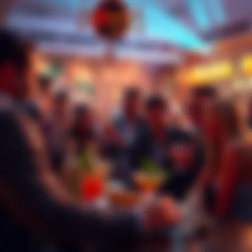 A group of people gathered at a private event, celebrating with drinks and food, showcasing the perks of a membership