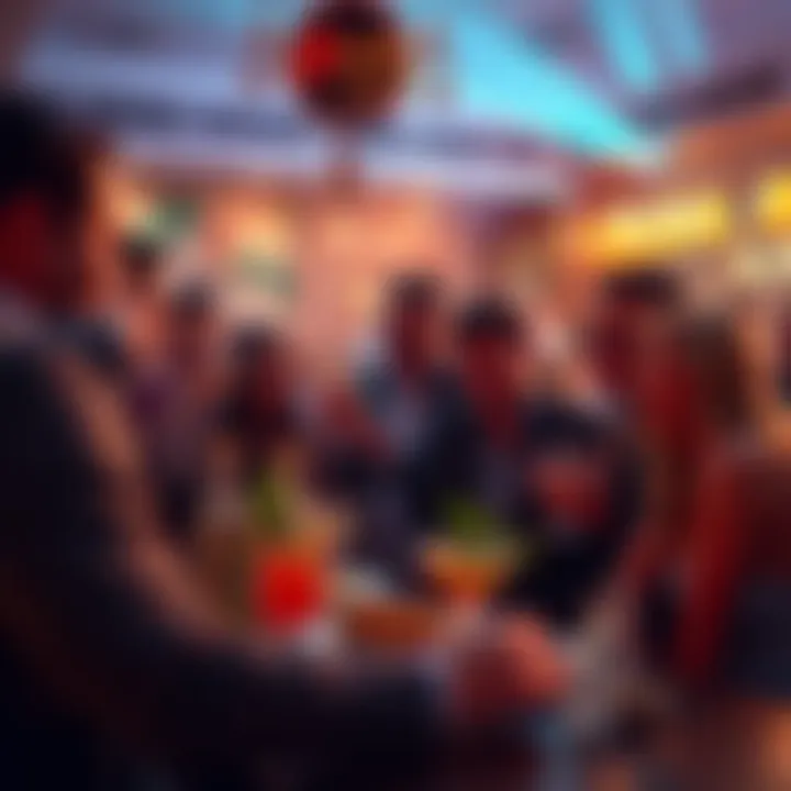 A group of people gathered at a private event, celebrating with drinks and food, showcasing the perks of a membership