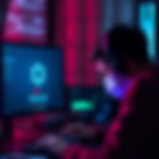 A frustrated person looking at a computer screen displaying Metamask's loading symbol, with a Wallet icon in view