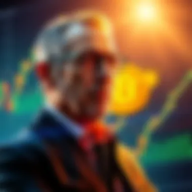 Michael Saylor considering a Bitcoin purchase as investment strategy assets grow, showing charts and Bitcoin symbol