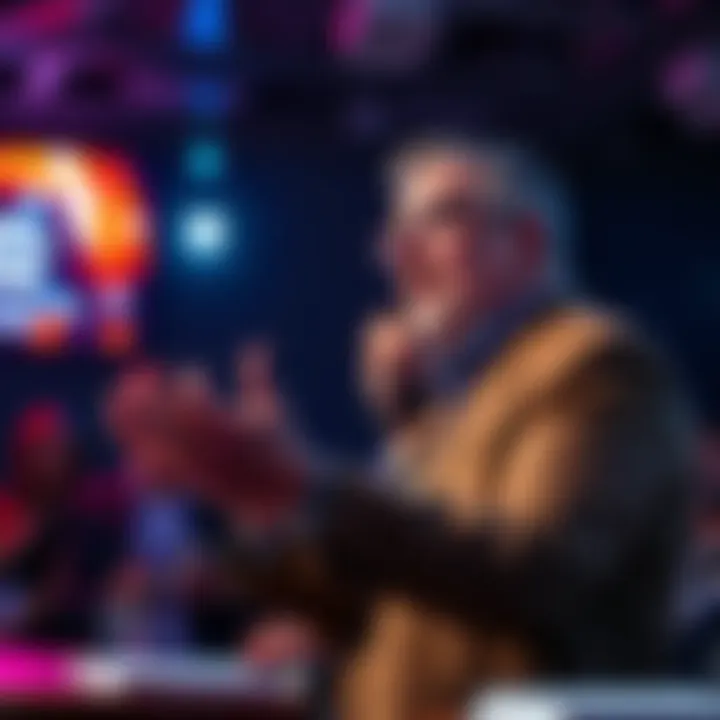 Michael Saylor speaking at an event Michael Saylor passionately discusses digital assets and innovation while addressing short sellers