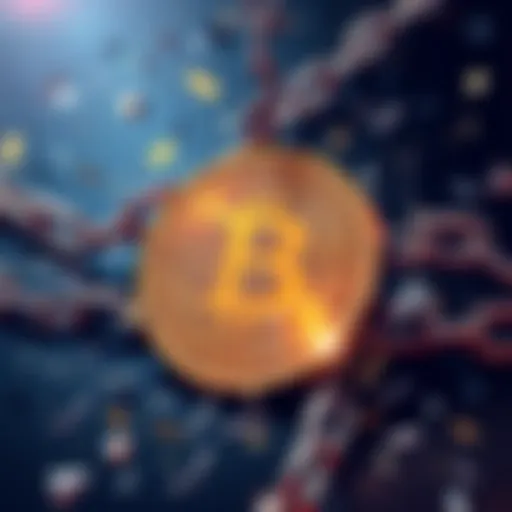 Illustration showing MicroStrategy's Bitcoin logo under pressure, with broken chains symbolizing challenges ahead for its investment strategy.