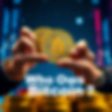 Graphic showing Microstrategy and Winklevoss twins holding Bitcoin, with percentages of total supply indicated, symbolizing concentration in crypto ownership.