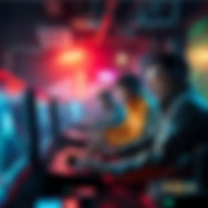 Group of miners working on computers to mine cryptocurrencies using RandomX algorithm instead of Bitcoin ASICs.