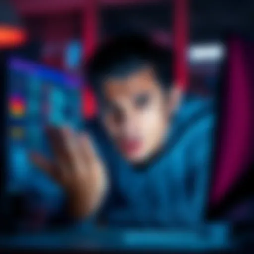 A frustrated person looking at a computer screen showing account deductions and missing funds, expressing concern over financial management.
