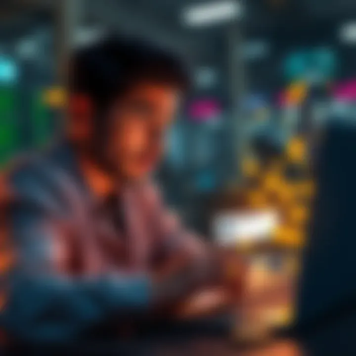 A person looking worried while checking their crypto wallet on a laptop, with a notification of successful transaction visible. Coins are displayed to represent digital currency.