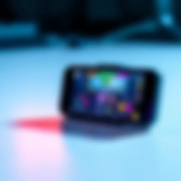 A smartphone displaying an emulator interface with game graphics
