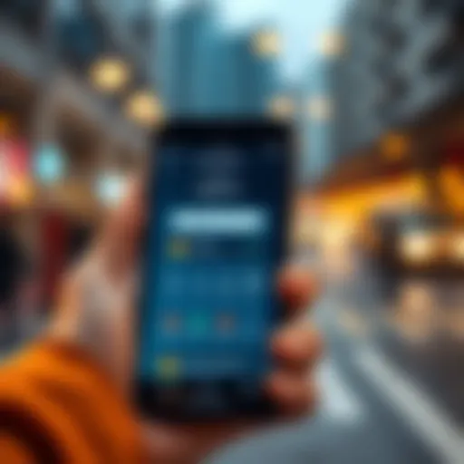 A person using a mobile wallet app on a smartphone for a transaction