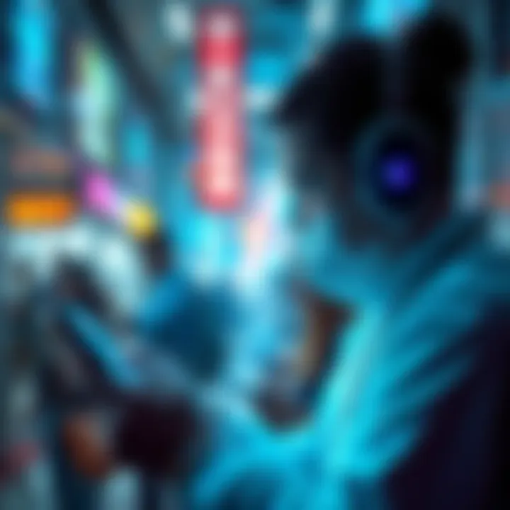 Modern Society Dynamics People using technology with cultural elements in the background