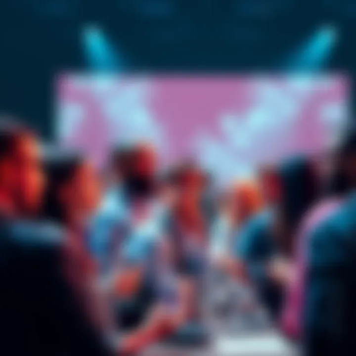 A diverse group of people discussing Monero and digital privacy at a conference