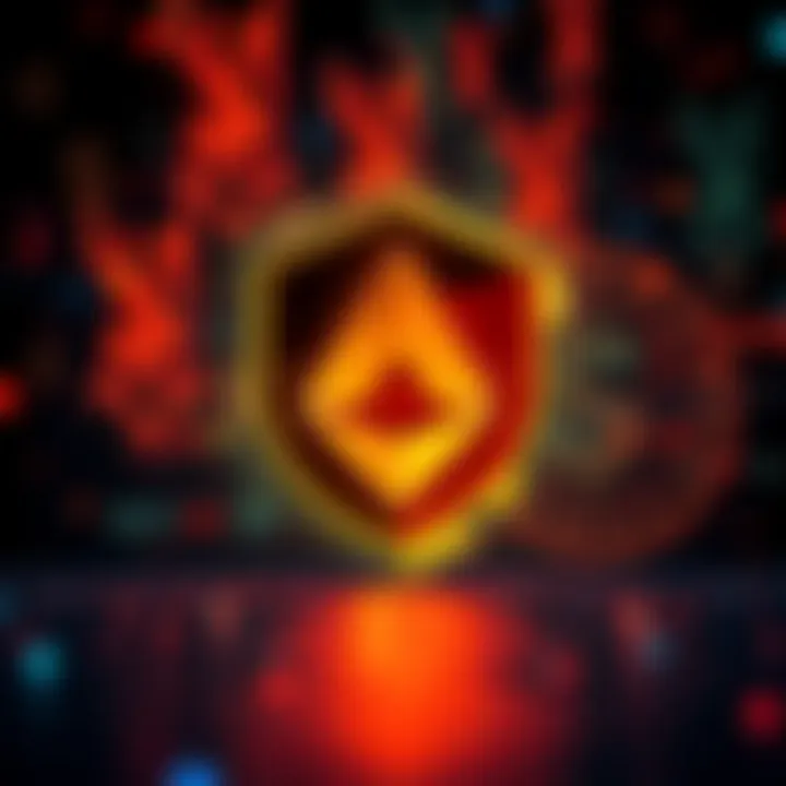 A digital representation of Monero featuring a shield icon symbolizing privacy and untraceable transactions with abstract currency symbols in the background.