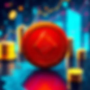 An illustration of Monero logo with symbols of privacy and finance in the background.