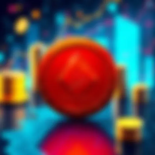 An illustration of Monero logo with symbols of privacy and finance in the background.