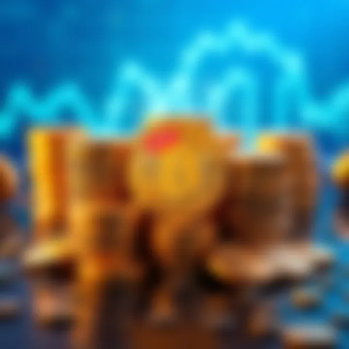 A visual representation of MSTR's purchase of Bitcoin, featuring stacks of coins and a price tag showing $102k each, symbolizing the significant investment.