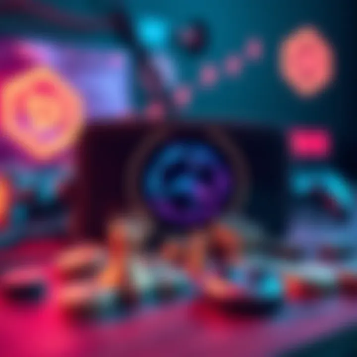 Nano Cryptocurrency in Gaming A digital wallet showing Nano currency with gaming icons around it.