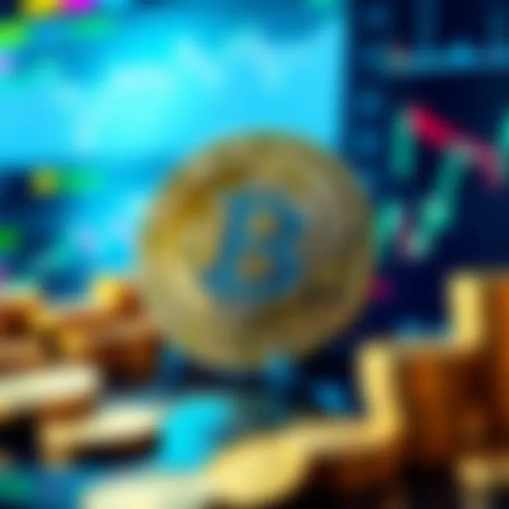 A graphic showing the new deposit feature for MB on BitMart with coins and graphs, highlighting user experience