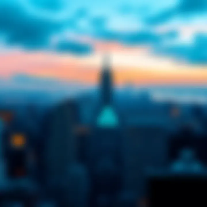 A graphic of New York's skyline with a tax symbol overlay, representing the new digital asset transaction tax proposal.