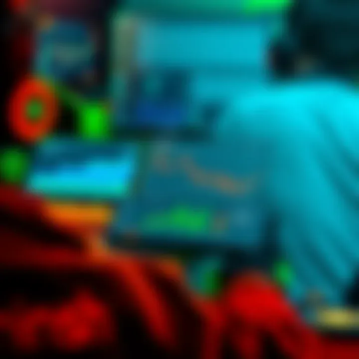 A miner setting up NiceHash Firmware on a computer screen displaying mining software and performance metrics.