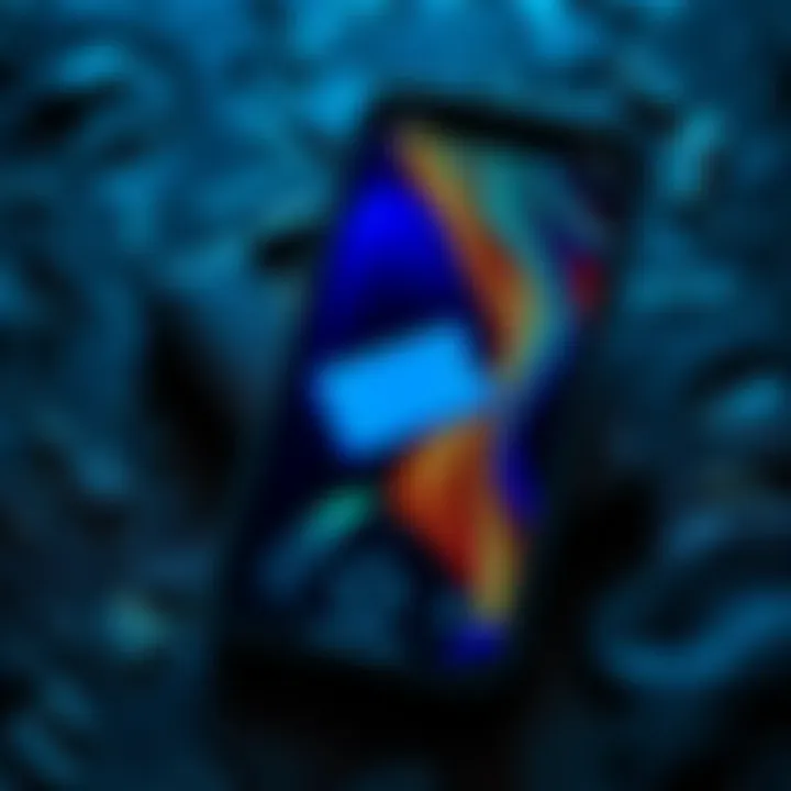 An old smartphone displaying a software wallet interface on the screen, symbolizing cold storage for cryptocurrency