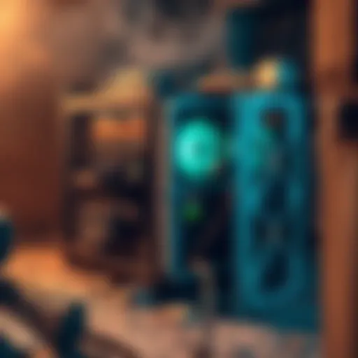 An old RAK V2 miner powered on, showing its status lights, with a dusty environment around it, hinting at years of inactivity.