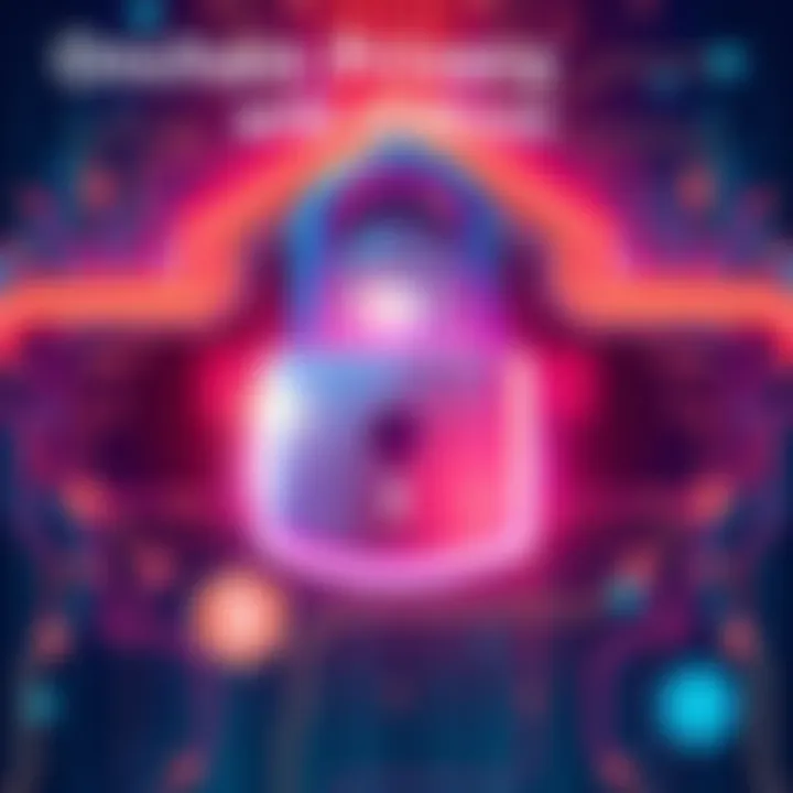 Illustration showing the concept of onchain privacy using vetKeys, featuring a secure digital lock and blockchain symbols