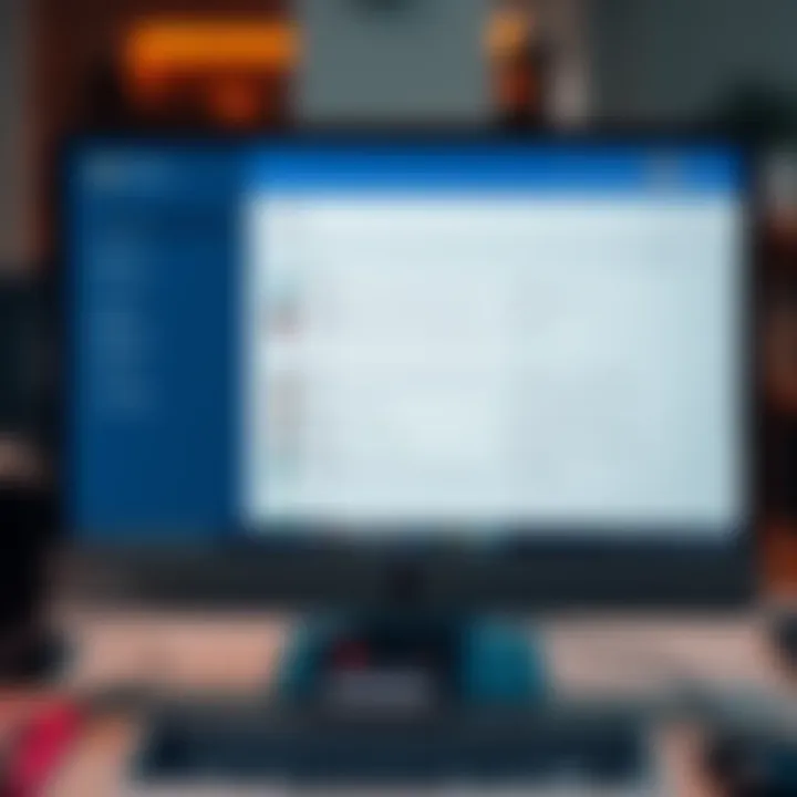 A tidy email inbox on a computer screen showing categorized messages and a search bar.