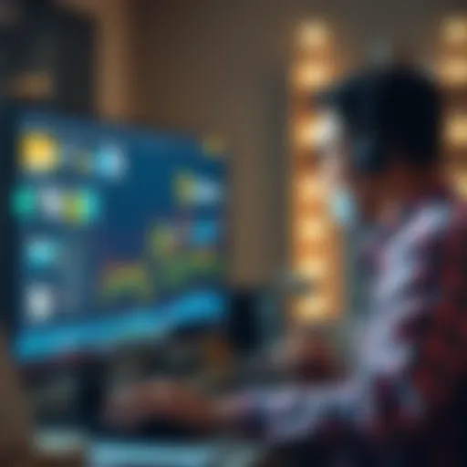 A person sorting through digital files on a computer screen, using tools to manage content efficiently.