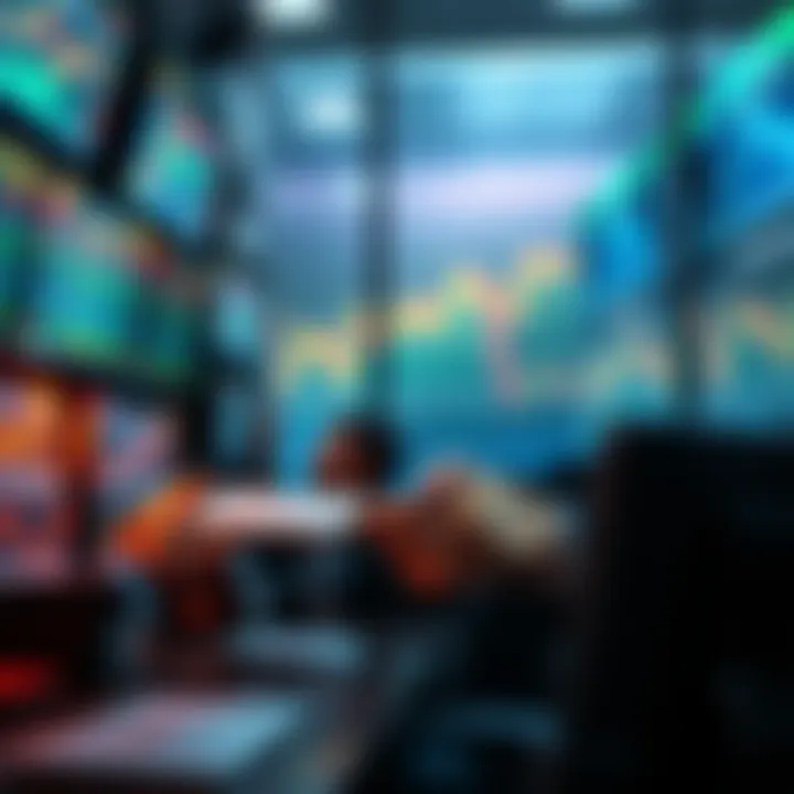 A person exchanging large amounts of SOL cryptocurrency for ETH at an OTC desk, with screens showing market prices and charts in the background.