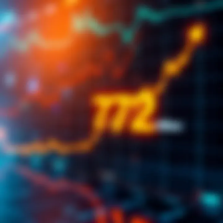 Visual representation of PancakeSwap's trading success with a graph showing $772 billion in trading volume, depicting growth in cryptocurrency market.