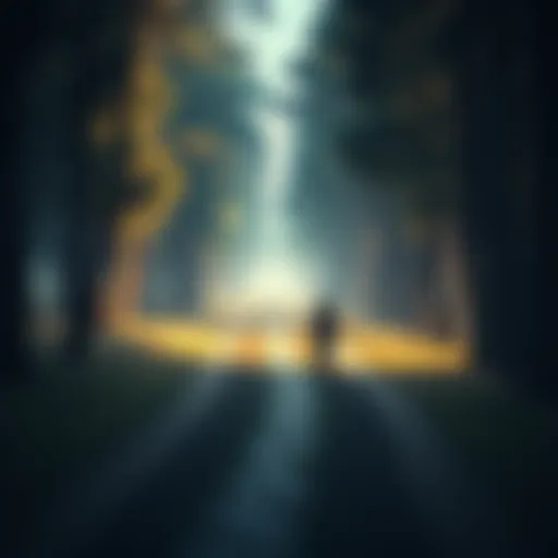 A person walking on a path surrounded by trees, symbolizing the journey towards success with patience.