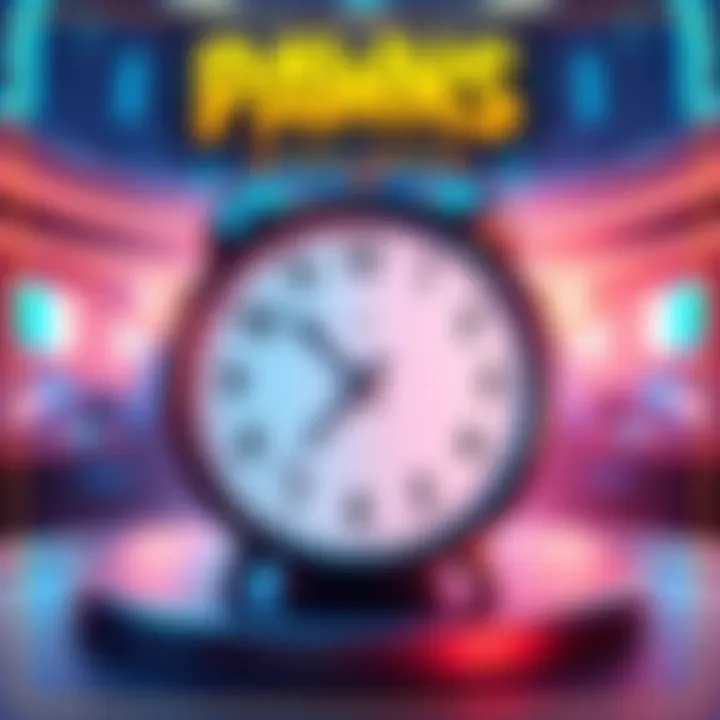 Graphic promoting the Pawns O’Clock Contest with a clock and Pawns app logo