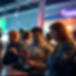 A group of people engaging in lively conversation through chat platforms on their devices