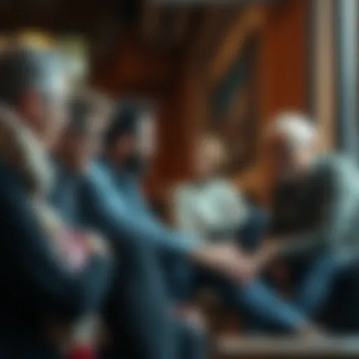 A diverse group of people sitting together, sharing stories and experiences, creating a sense of community