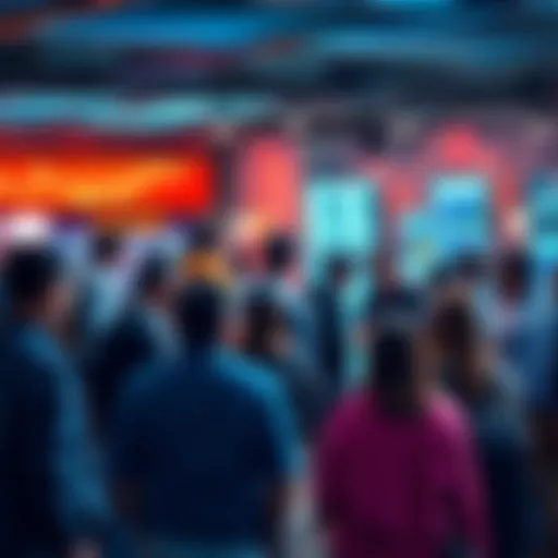 A group of people engaging in a lively discussion about trading and events in a community forum setting