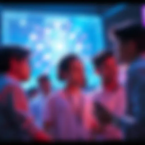 Group of people discussing the innovative features of Kaspa while ignoring VC hype
