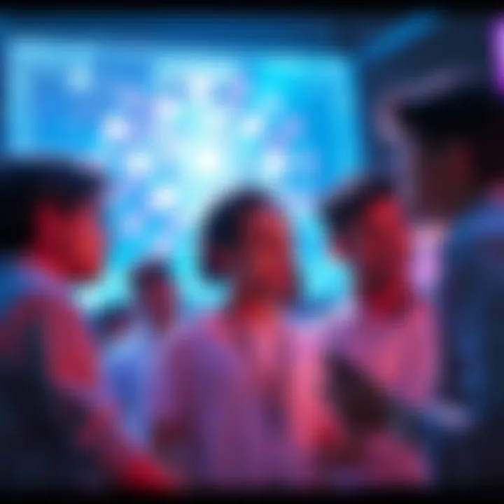 Group of people discussing the innovative features of Kaspa while ignoring VC hype