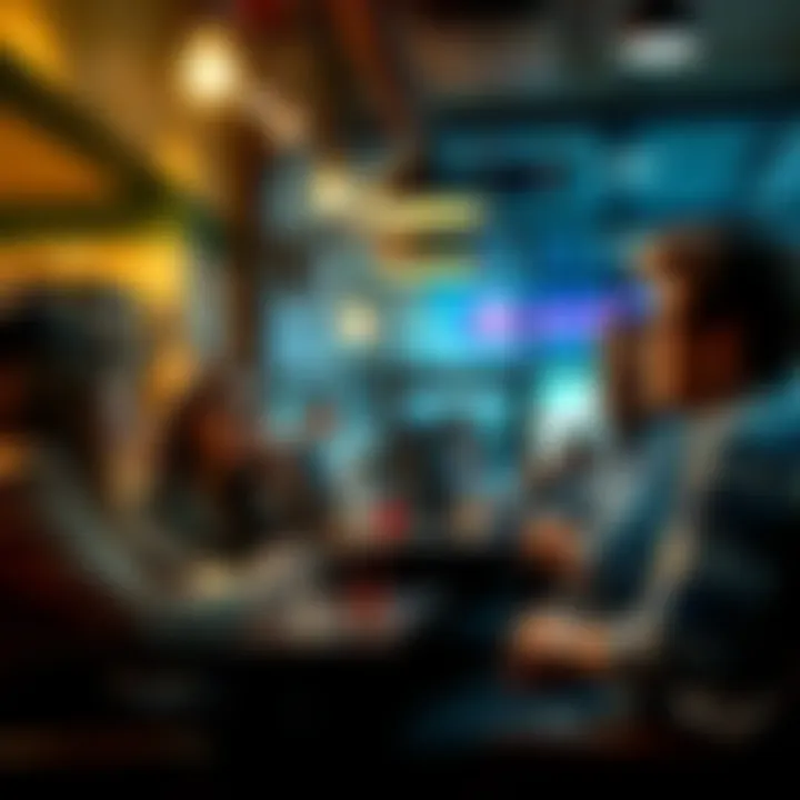 A group of people in a coffee shop having a serious discussion about common misconceptions in everyday life.
