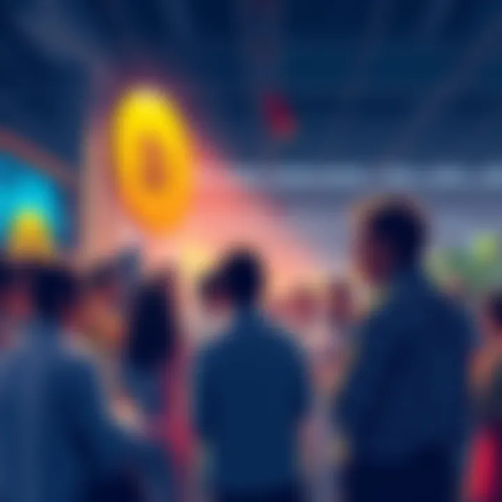 People Engaging in Discussion A group of people chatting and sharing opinions on various topics related to Bitto's message at a local forum.