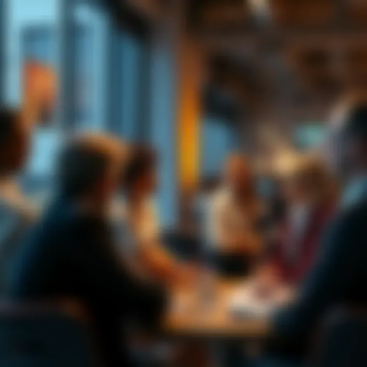 A diverse group of people engaged in a discussion, exchanging thoughts and beliefs in a friendly setting