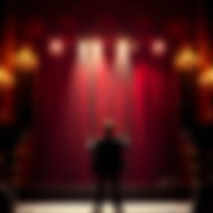 A theater performer receiving applause as the curtains close, symbolizing the final act of a show.