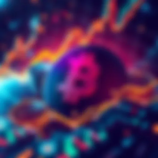 Graphic showing a digital representation of $1 trillion in trading volume, symbolizing growth in decentralized finance.