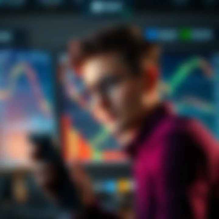 A person looking at a computer screen displaying cryptocurrency trends and charts, contemplating investment strategies against crypto, with a concerned expression.