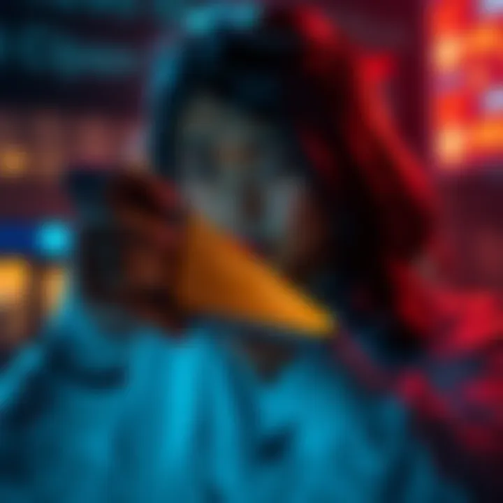 A person with a sad expression holding a smartphone showing a declining graph of altcoin prices